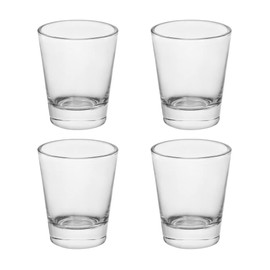 BTGLLAS Heavy Base Shot Glasses, 1.5 oz Sets of Clear Shot Glass (4 Pack), Measuring Cup for Espresso, Liquid, and Wine - Heavy Glass (Glass, 4Pack)