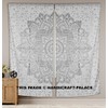 Handicraft-Palace Indian Mandala Tapestry Room Curtains Boho Chic Silver Ombre
