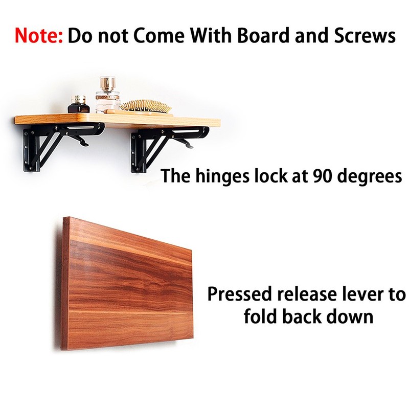Sumnacon Sturdy Folding Shelf Brackets - Heavy Duty Metal Triangle