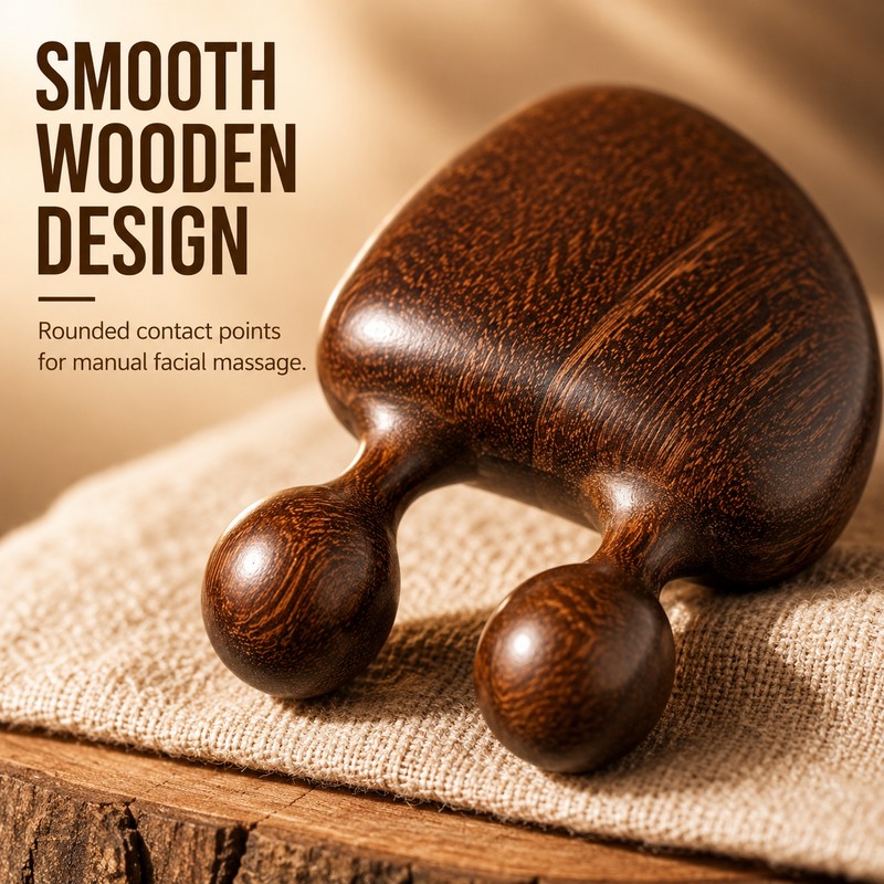 Wooden Face Massager for Facial Massage – Dual-Rounded Massage Tool