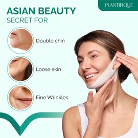 PLANTIFIQUE V-Line Collagen Mask for face 20 PCS Chin Strap for Women & Men, V Line Lifting Mask with Collagen, V Shape Face Tape Chin and Neck Mask for Skin Firming