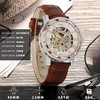 Gute Men's Watch, Mechanical Skeleton Hand-Wind Steampunk Bling Watch for