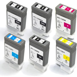 YOUEXPERT 6Pcs PFI120 Ink Tank Compatible PFI120MBK PFI120BK PFI120C PFI120M PFI120Y Replacement for Canon IPF TM-200 TM-205 TM-300 TM-305 Printer (6 Pack)