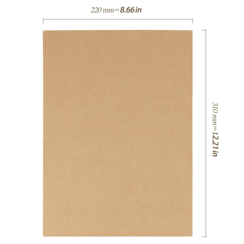 HEIHAK 25 Pcs A4 Kraft Paper File Folder with Cards