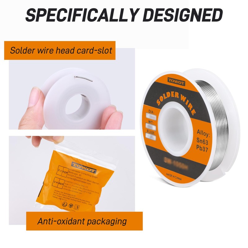 TOWOT 63-37 High Purity Tin Lead Rosin Core Solder Wire