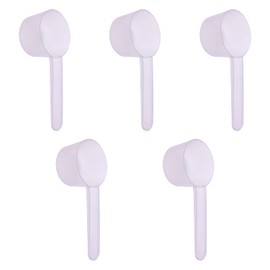 ONLYKXY 5pcs Clear Long Handle Plastic Measuring Spoons Coffee Protein Milk Powder Scoops Spoon Kitchen Tools (20g)