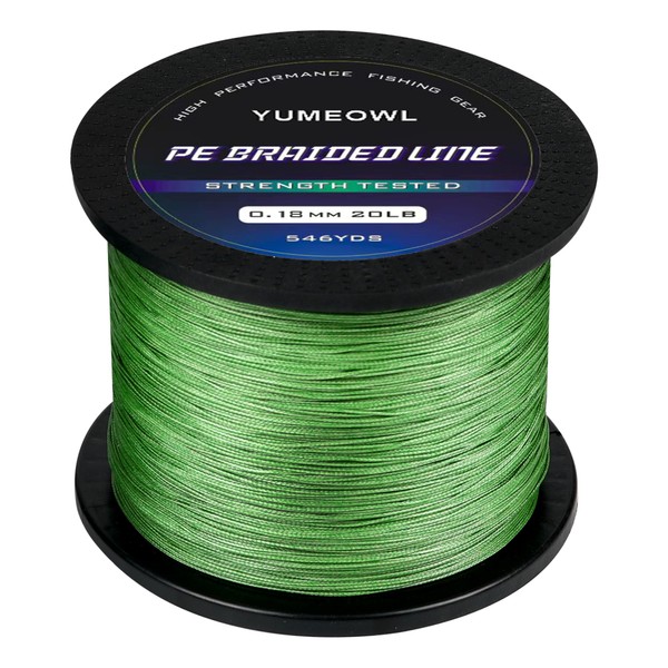 YUMEOWL Braided Fishing Line 30lb, Super Strong Zero Stretch,Abrasion Resistant,Braided