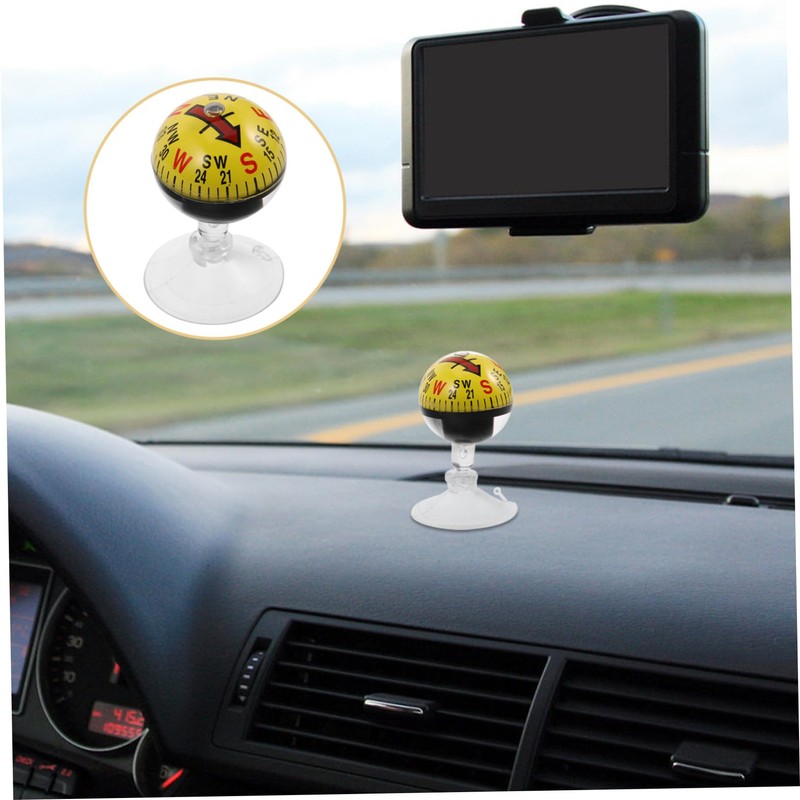 FUNOMOCYA Car Guide Ball Compass Truck Balls Abs Yellow