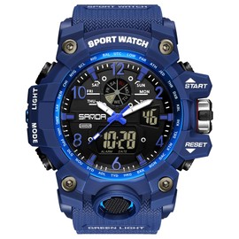 Mens Military Watch Waterproof Watches Digital Tactical Watch Outdoor Sport Wrist Watch Big Face Alarm Stopwatch LED Analog Watch for Men
