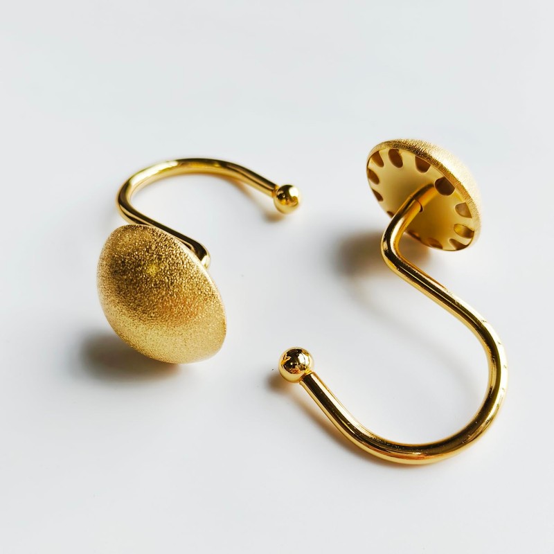 EleCharm Gorgeous Gold Shower Curtain Hooks Rings, Set of 12