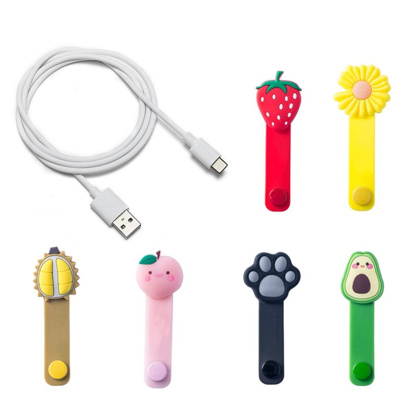 12PCS Silicone Cable Organisers reusable Straps Clips Wire Ties Cable