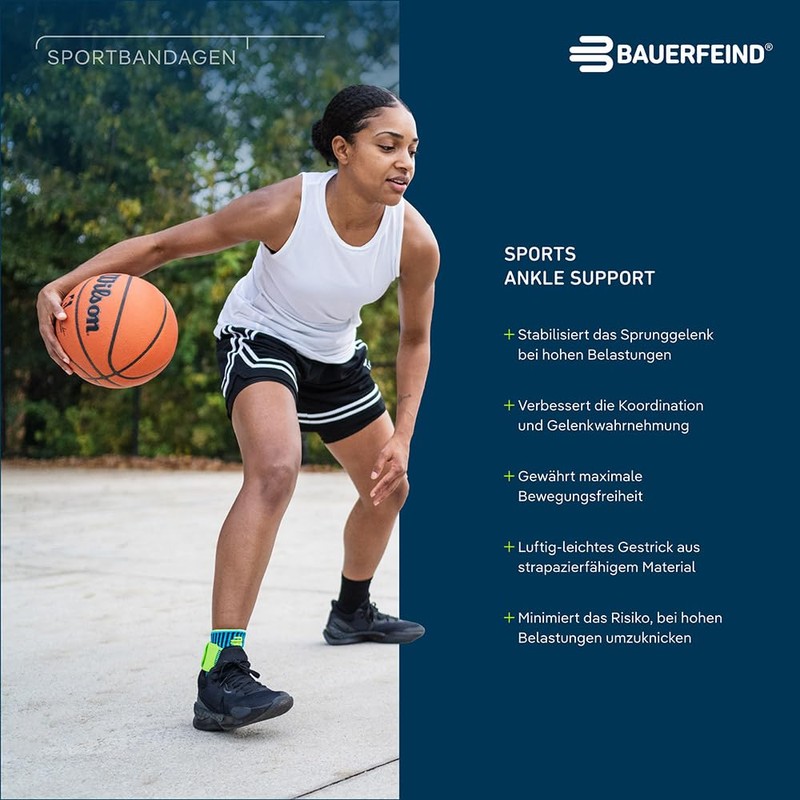 BAUERFEIND Ankle Support 1 Unisex Ankle Brace for Sports