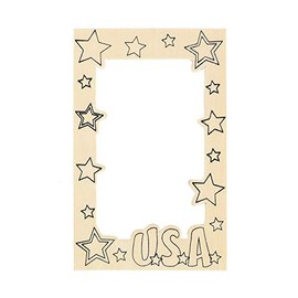 Fun Express Color Your Own Patriotic Picture Frame Magnets – DIY Craft Kit for Kids Perfect Memorial Day 4th of July & Holiday Crafts Creative Activities for Kids Personalize & Decorate – 12 Pieces