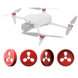 Houjunor Air 3S Engine Protection Cover, Dust and Waterproof Aluminum Alloy Protective Cover for Drone Engines, Drone Accessories for DJI Air 3S (Red)