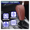 DUSCOKE Leather Car Gear Shift Knob Cover, Anti-Slip Breathable Car