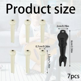 7 Pcs Guitar Parts with 1Pc Bridge Pin Puller Removeracoustic Guitar Bridge for Enhanced Sound and Easy Installation Guitar Pegs for Guitarist Electric Classical