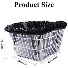 MEZOKUCEL Basket Rain Cover, Bike Trunk Cover, Bike Basket Foldable Waterproof Cycling Basket Cover, Oxford Cloth Liner, Fits Most Bicycle Baskets