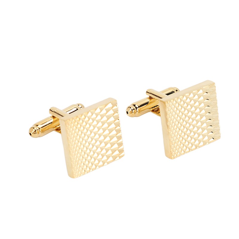1 Pair French Cufflinks Double Layer Electroplating Polished Brass Gold