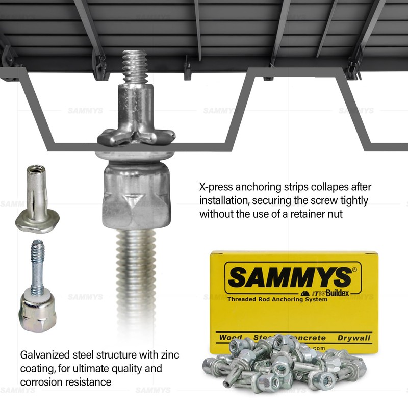 Sammys X-Press 8150922-25 Vertical Rod Anchor Super Screw with 3/8