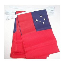 Samoa 6 meters BUNTING Flag 20 flags 9'' x 6'' - Samoan STRING flags 15 x 21 cm - AZ FLAG