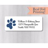 60ct - Dog Return Address Labels, Doggie Paw Print Return