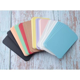 Sowaka 100 Pcs Mini Cards Blank Multi Color Small Round Corner Cardboard Flash Word Message Index Tags Cards for Student Business Note Language Learning Art Craft Office Supplies