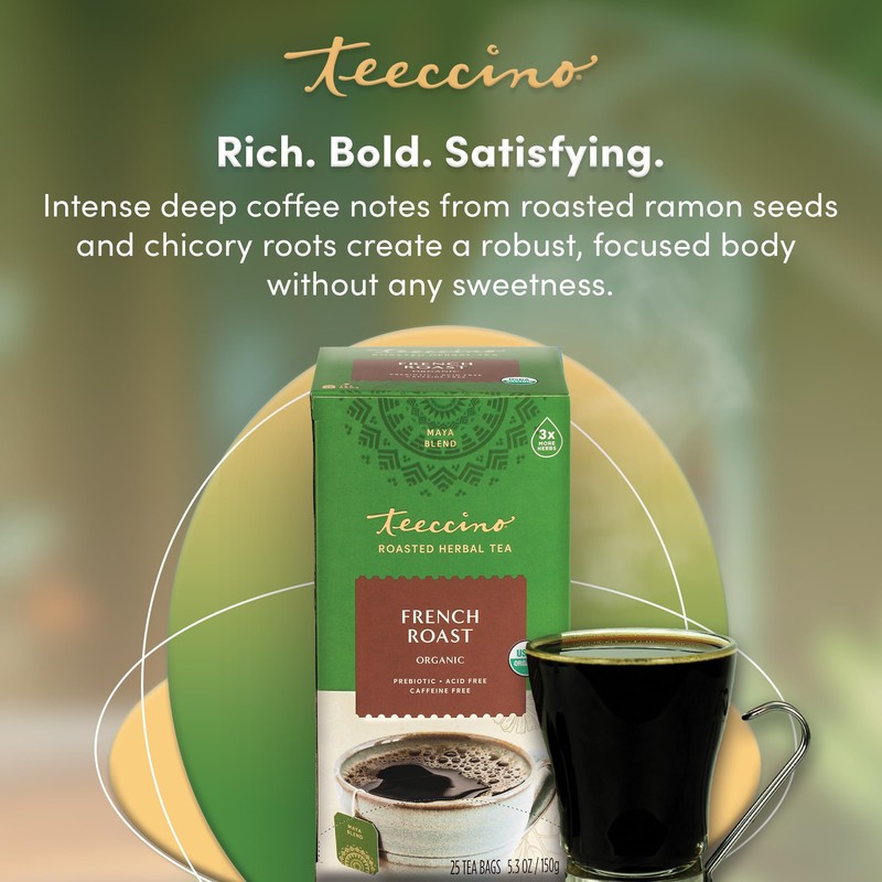 Teeccino French Roast Herbal Tea - Rich & Roasted Herbal