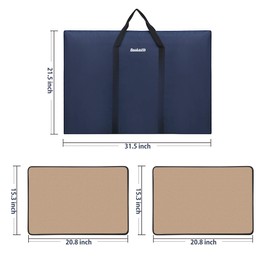 Becko US Jigsaw Puzzle Board with Trays & Cover, Portable Case for Puzzles Storage Saver, Non-Slip Surface, for Up to 1000 Pieces (Dark Blue & Khaki)