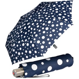 Knirps Slim Duomatic Dots Pocket Umbrella, navy