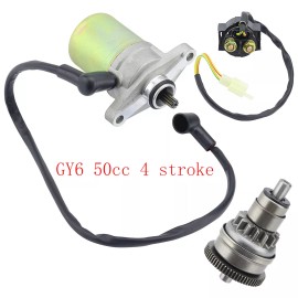 Soarider 2-Bolt 10 Tooth Gy6 50cc Scooter Moped Starter Motor Starting 4 stroke