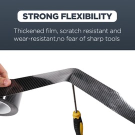 Flaconi 2 x 4 inch car door sill protection, carbon foil car, door sill strips, paint protection film, car, car door sill plates, carbon fibre sticker, universal paint protection film for car,