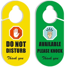 Do Not Disturb Door Hanger Sign, 2 Pack Do Not Disturb Sign, Double-sided Door Sign, Do Not Disturb" and "Available- Please Knock" Ideal for Office Home Therapists Clinic Dorm Online Class.