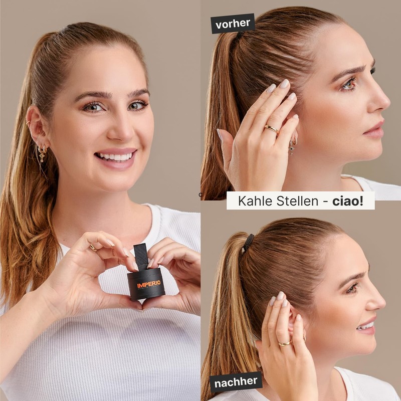 IMPERIO Root Touch-Up Powder, Hair Concealer, for Hair Thickening, for