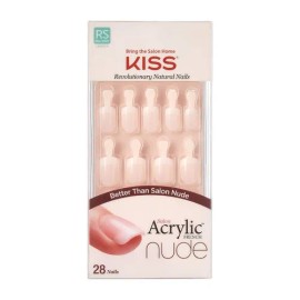 Uñas Postizas Kiss Acrylic French KAN01 Nude Breathtaking | 28 Piezas con Pegamento Incluido
