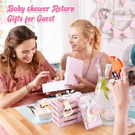 Orlabno 12Pcs Footprint Baby Shower Bottle Opener, Baby Shower Favors for Guests, Baby Shower Return Gifts for Guests, Ideal Decorations and Souvenirs for Baby Shower Party (12, Pink)