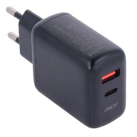 Dual Port USB 3.1 Type C Wall Charger 45W Fast Charge Black
