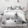 AOXHFNV Cute Cat Duvet Cover 3D Cat Motif 3-Piece Bedding
