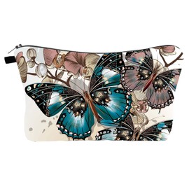 FAVORTALK Waterproof Makeup Bag Travel Toiletry Bag Make Up Organiser Toiletry Bags with Beautiful Butterfly Pattern Travel Bags for Women Makeup Organiser. Wash Bag Cosmetic Case -B1286