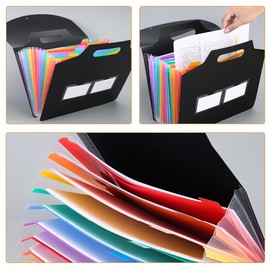 Operitacx Accordion File Organizer with Handle Expanding File Folder for Document Letter Receipt Bills Cash Cards Receipt Tax Item or Changes