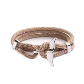Dmaiy Whale Tail Bracelet Vintage Beach Bracelets Summer Ocean Bracelet Rope Jewelry for Women and Men, Large, Milan rope, no gemstone