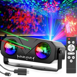 Party Disco Ball Disco Light Strobe Ocean Star Projector Dj Light Dance Sound Activated with Remote Control for Karaoke KTV Club Parties Wedding Bar Festivals Stage Birthday Dancing Christmas