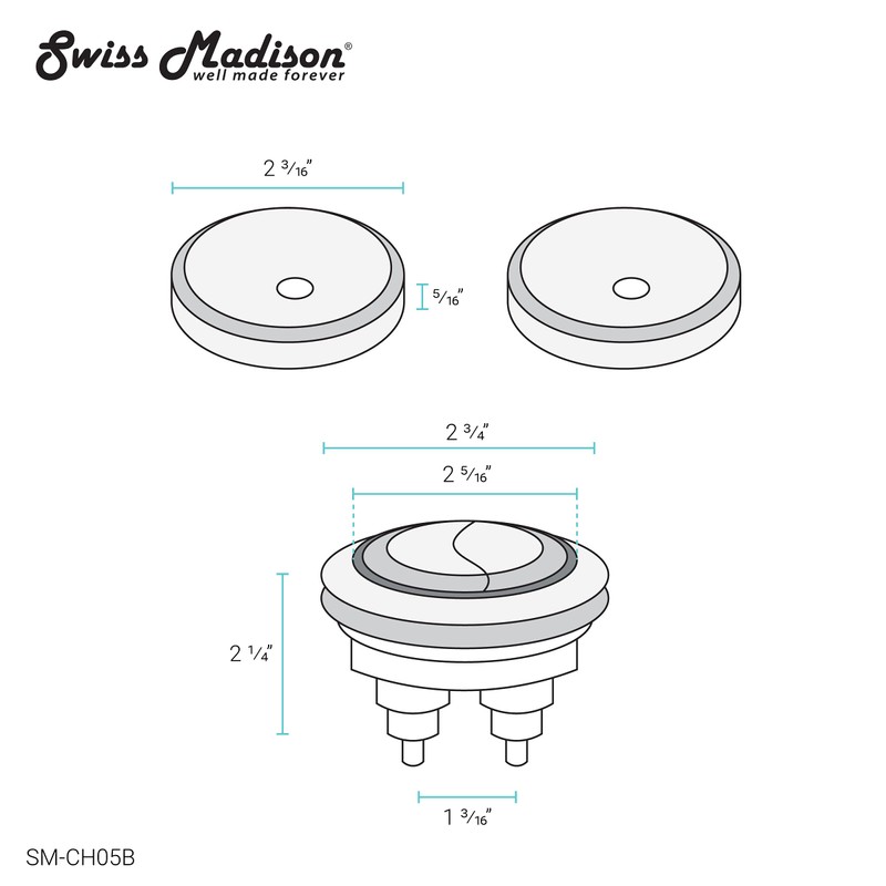 Swiss Madison Well Made Forever SM-CH05B, Toilet Hardware Black (SM-1T803)