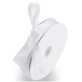 KSRIGHT 7/8 inch Double Faced White Satin Ribbon 25 Yards for Gift Wrapping,Wedding Decoration, Bows Making, Sewing, DIY Crafts