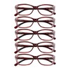 VisionGlobal 5 Pairs Reading Glasses with Spring Hinge, Blue Light