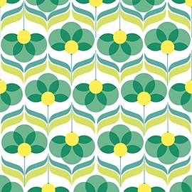 20 Napkins Geometric Flowers Green | Table Decoration | Decoupage | Napkin Technology 33 x 33 cm