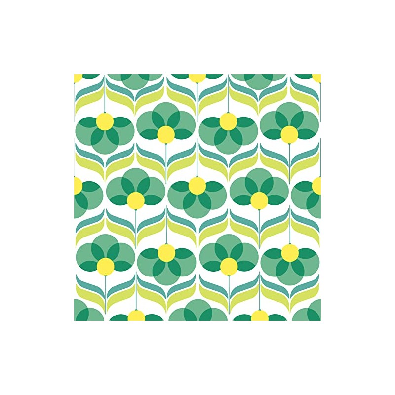 20 Napkins Geometric Flowers Green | Table Decoration | Decoupage