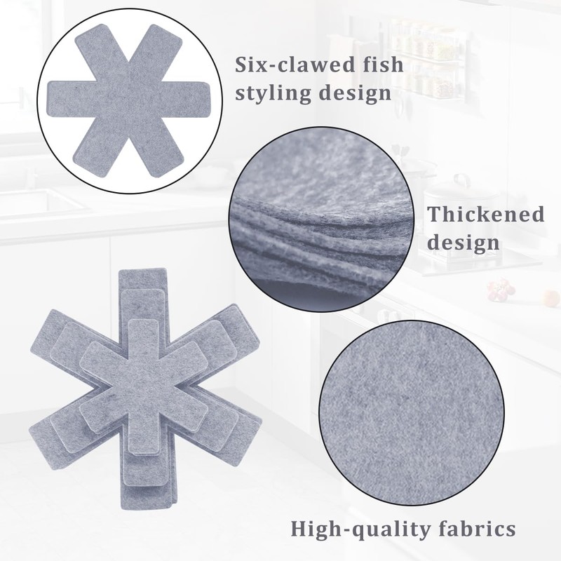 Pan Protectors, 12 Pieces Felt Pan Protector, Stacking Protection, Pot