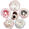 EDLMKM 5 PCS Large Hair Scrunchies White Lace Scrunchies Elastic