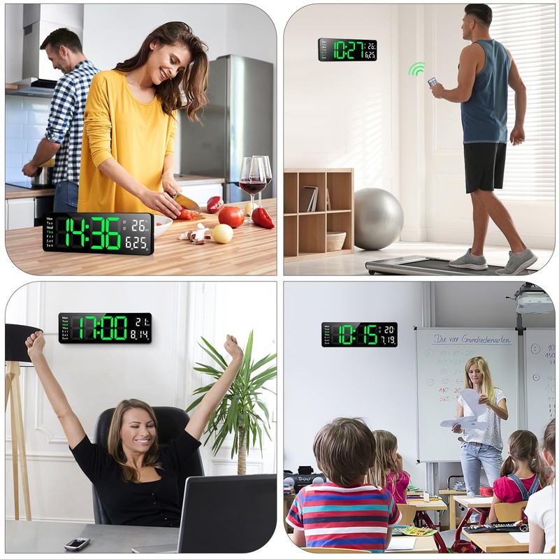 Koolertron Digital Clock 13-inch Large Display LED Wall Clock with