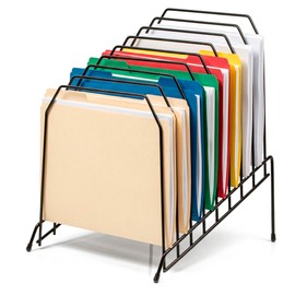 Officemate, organizador inclinado de 8 compartimientos, tamaño grande, con espiral, 8.5 x 10.375 x 12.625 pulgadas, color negro (25212)